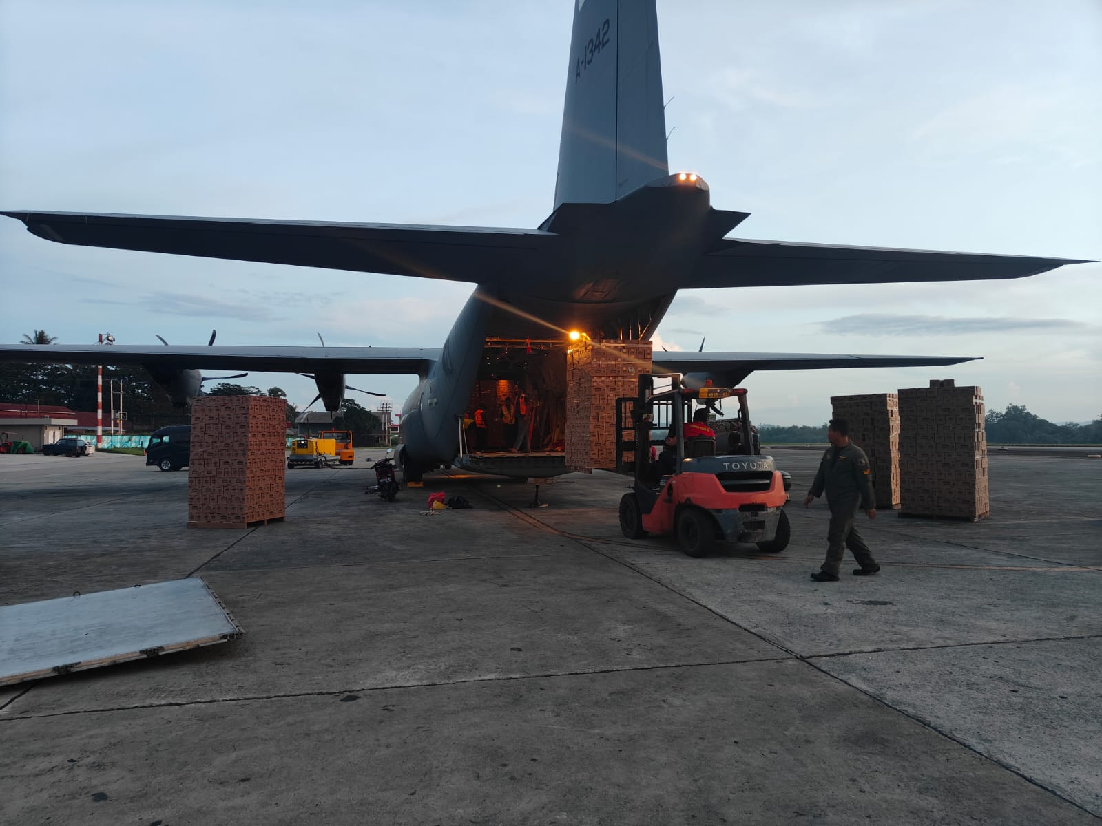 Warehouse with shipping boxes
